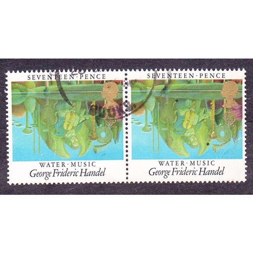 1985 Europa, European Music Year, 17p Value, Water Music. Fine Used Pair