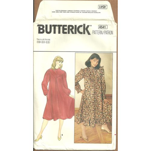 Butterick 4541 Sewing Pattern Misses' Long Sleeved Flared Dress Size 18 20 22