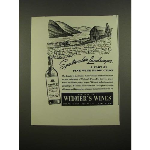 1948 Widmer's Wines Ad - Spectacular Landscapes