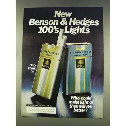 1977 Benson & Hedges Cigarettes Ad - 100's Lights