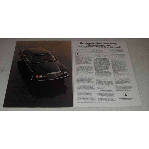 1982 Mercedes 240D Sedan Ad - Most Pedigreed