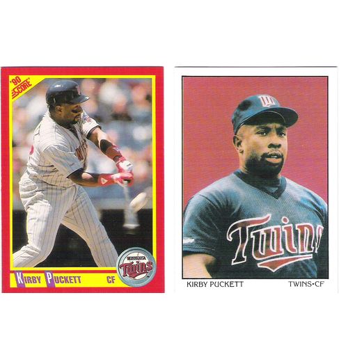 Two 1990 Score baseball Kirby Puckett cards – 400, 690 –NM – Twins
