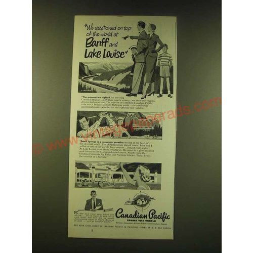 1951 Canadian Pacific Railroad Ad - We vacationed on top of the world at Banff