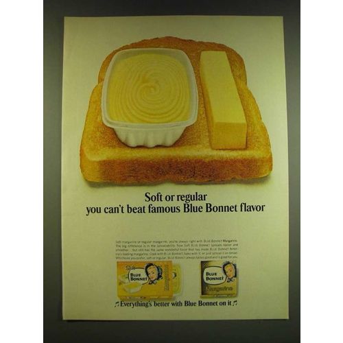 1966 Blue Bonnet Margarine Ad - Soft or regular you can't beat