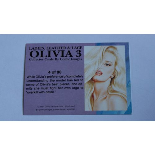 Olivia 3 Ladies, Leather & Lace Base trading card # 4 (A) 1994, Comic Images