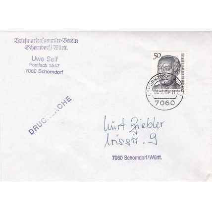West Berlin 1985 Schorndorf local Cover written VGC