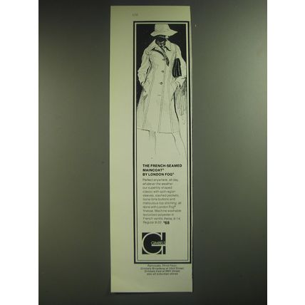 1974 Gimbels London Fog Maincoat Ad - The French-Seamed Maincoat by London Fog