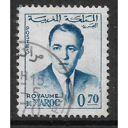 MOROCCO 1962 KING HASSANTI 70F BLUE SG 119 FINE USED#