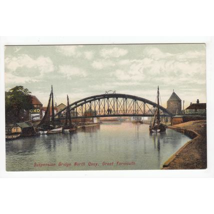 Suspension Bridge North Quay Great Yarmouth Postcard Norfolk Gt