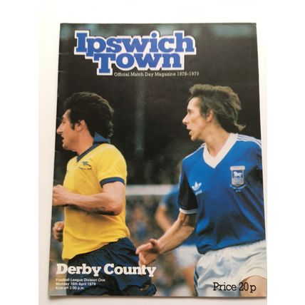 IPSWICH TOWN V DERBY COUNTY (16/04/1979) - MATCH DAY PROGRAMME