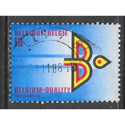 BELGIUM BELGIE BELGIQUE 1987 quality equals = symbol flag colours B