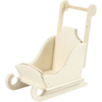 Wooden Sledge Unfinished 8cm x 5cm X9 cm Perfect to Decorate Craft Plywood CR103