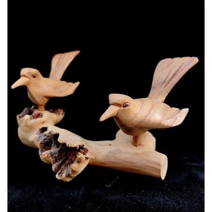 Birds Natural Wood Wildlife Ornament