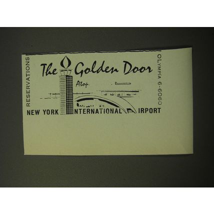1960 New York International Airport The Golden Door Restaurant Advertisement