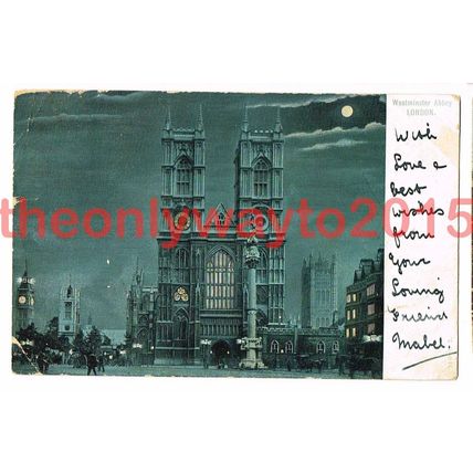 Westminster Abbey, London, 1907, Postcard