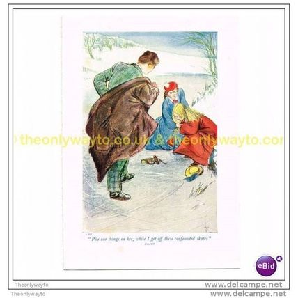 WHILE I GET OFF THESE CONFOUNDED SKATES, Little Women, BOOK ILLUSTRATION c1920