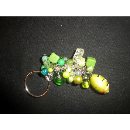 Combination mint dark lime moss green keyring or bag phone charm