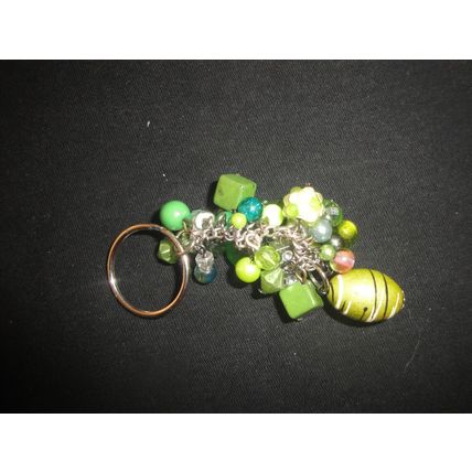 Combination mint dark lime moss green keyring or bag phone charm