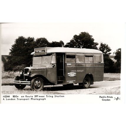 Pamlin Prints - Monochrome Postcard of London Transport - AKM 308