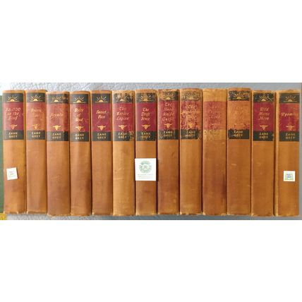 SET 13 ZANE GREY BLACK'S READERS VOLUMES 1927- 1949 NEVADA SUNSET PASS WYOMING