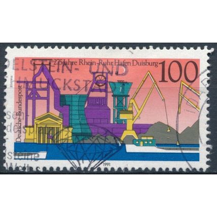 275th Anniv of The Rhine-Ruhr Port, Duisburg - Germany 1991 - F H - MiNr 1558