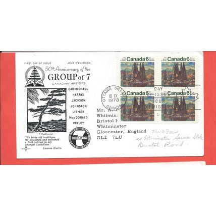 Canada stamps. 1970 Canadian Artists FDC (B431)