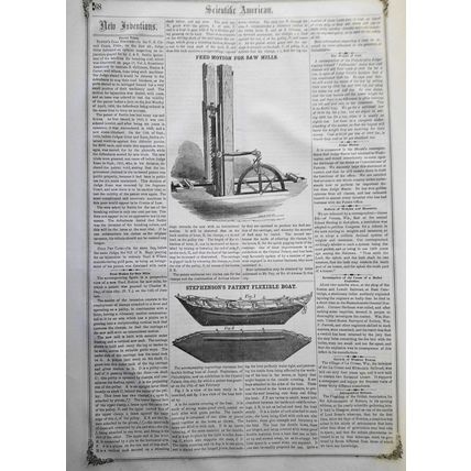 Scientific American, November 10, 1855. Stephenson's flexible boat; fire engines