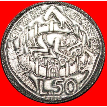 Ⰶ FORTRESS: VATICAN★ 50 LIRAS 1975 PAUL IV (1963-1978) HOLY★LOW START★NO RESERVE