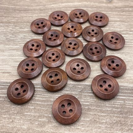 20mm Brown Wooden Buttons 4 Hole Cardigan Sewing Knitting Jacket Coat Crafts Diy
