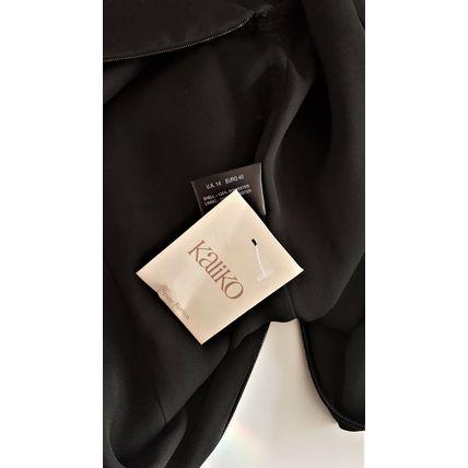 Kaliko Black Floral Cutout Embroidery Beaded Dress Size 14 UK