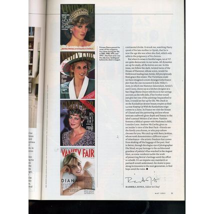 Vanity Fair PRINCESS DIANA cover 2021 "A HOUSE DIVIDED" HARRY, WILLIAM CRISIS