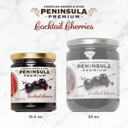 Peninsula Premium Cocktail Cherries | Award Winning | Deep Burgundy-Red | Silky
