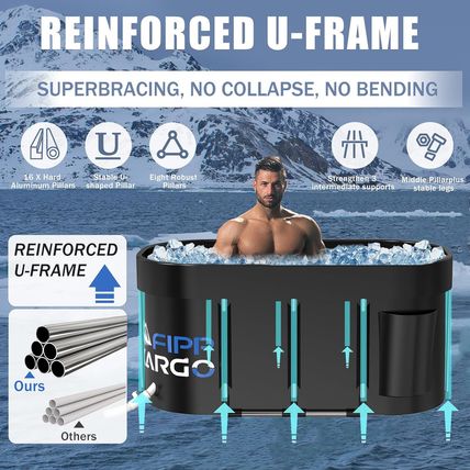 Ice Bath Tub for Athletes - 129 Gal Cold Plunge Tub for Recovery, Portable Batht