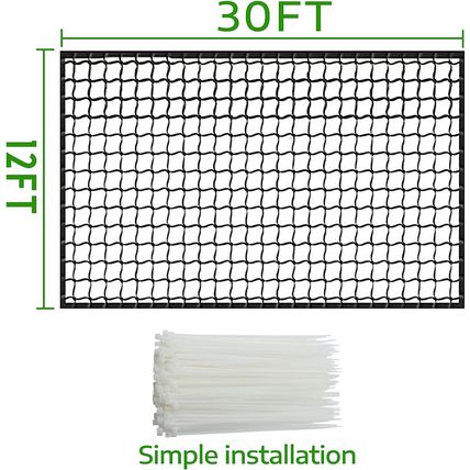 Kapler Baseball Batting Cage Netting, Heavy-Duty Sports Barrier Nets 30X 12Ft,Po