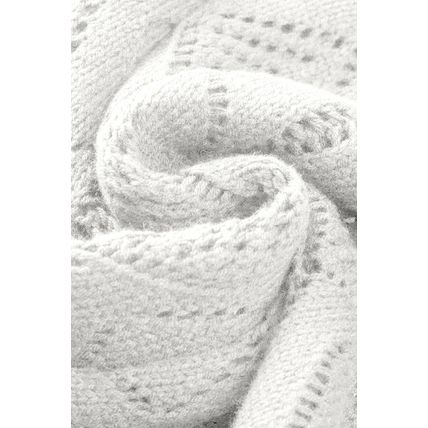 White Hollow-out Openwork Knit Cardigan