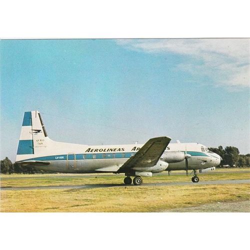 Aerolineas Argentinas Hawker Siddeley 748 105 Aircraft Postcard (A15776)