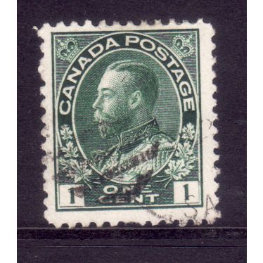 CANADA 1911 SG 197 1c GREEN FINE USED #3