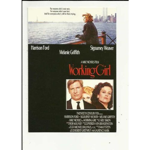 WORKING GIRL Harrison Ford, Melanie Griffith Poster Art Postcard (K 876)