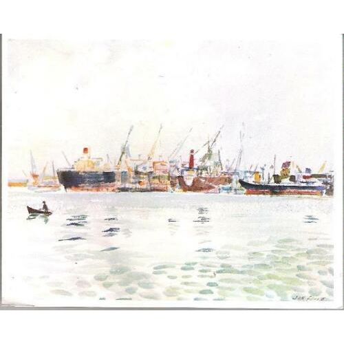 Singapore - Jurong Shipyard - art postcard, stamp 1993