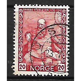 NORWAY 1941 20 ORE RED SNORRE STURLASON SG 326 FINE USED