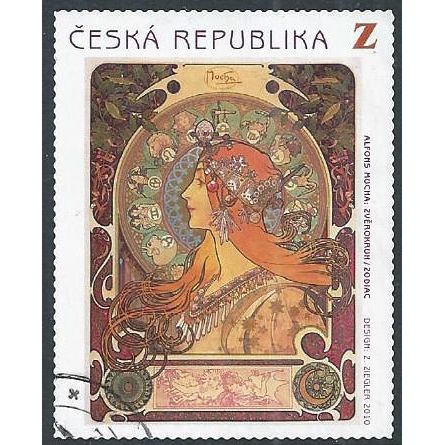 Mi 634: Z multicoloured 150th Anniv. of the Birth of Alfons Mucha (Artist).