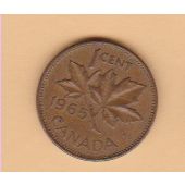 Canada 1 cent 1965 1 VF to EF