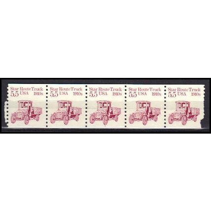 2125 5.5c Star Route Truck Very Fine MNH Dry Gum PNC 1/5 X0407