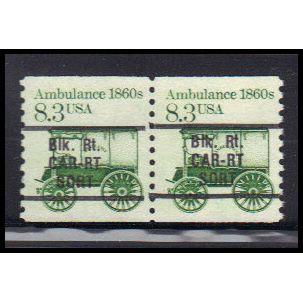 2128a 8.3c Ambulance Fine MNH Dry Gum Gap Pair PreCnx KA9309