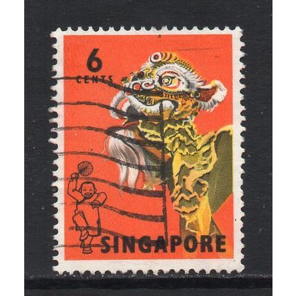 Singapore - 1968-73 - 6c Lion Dance (sg104) Used