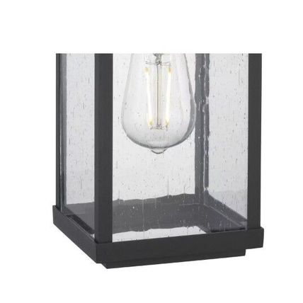 Progress Park Court 15" 1-Lt Textured Black Wall Lantern w/ Clear Seeded Glass