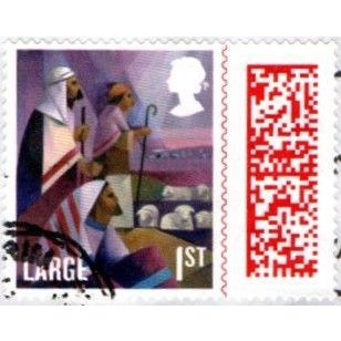 2021 Christmas. 1st Large Self Ad Die cut. With QR Code. Fine Used On Piece