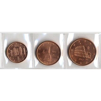 Italy 2002 - Mini Set of 3 Euro Coins (UNC)