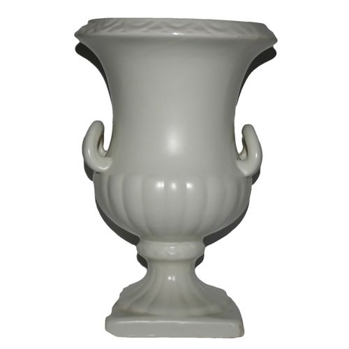 Shorter and Son Vintage Pottery Urn Vase Planter in White Glaze Vintage 1930s