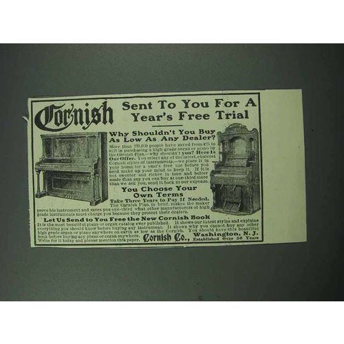 1913 Cornish Piano Ad